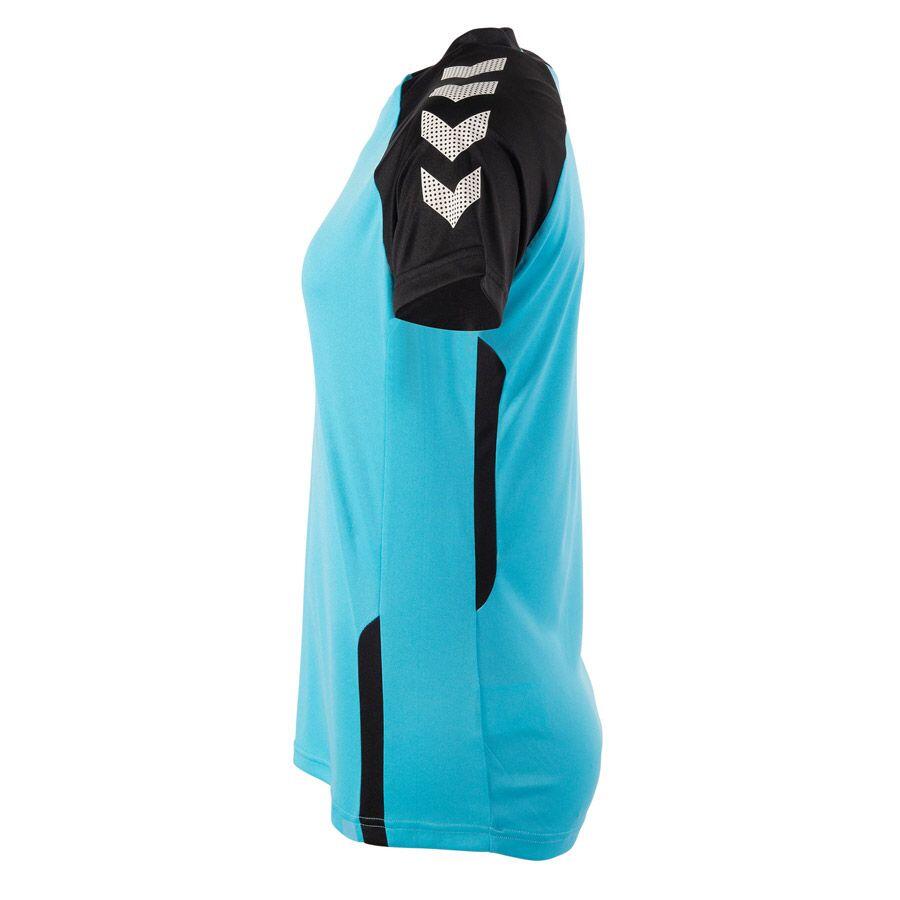 Hummel Aarhus T-shirt Manches Courtes Femme - Aqua Blue / Noir 5/6