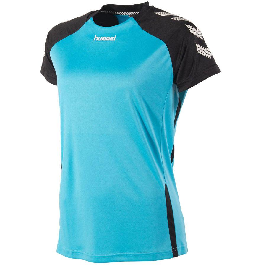 Hummel Aarhus T-shirt Manches Courtes Femme - Aqua Blue / Noir 1/6