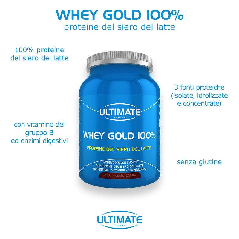 Integratore alimentare - WHEY GOLD 100% CACAO - 450g