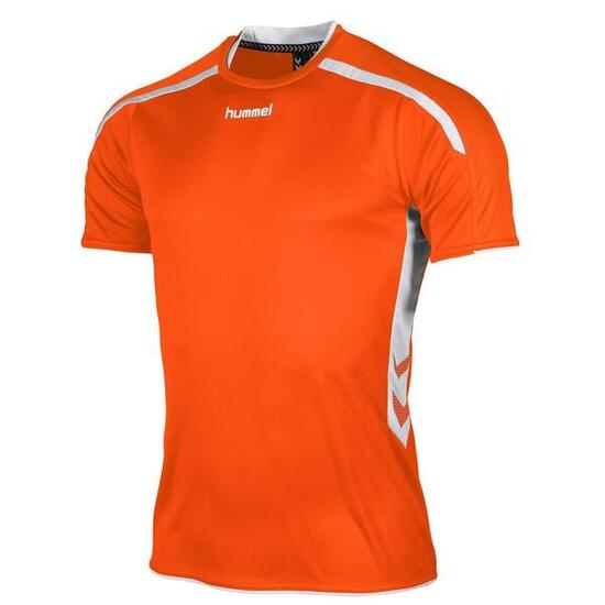 Hummel Preston Maillot Manches Courtes Hommes - Orange / Blanc