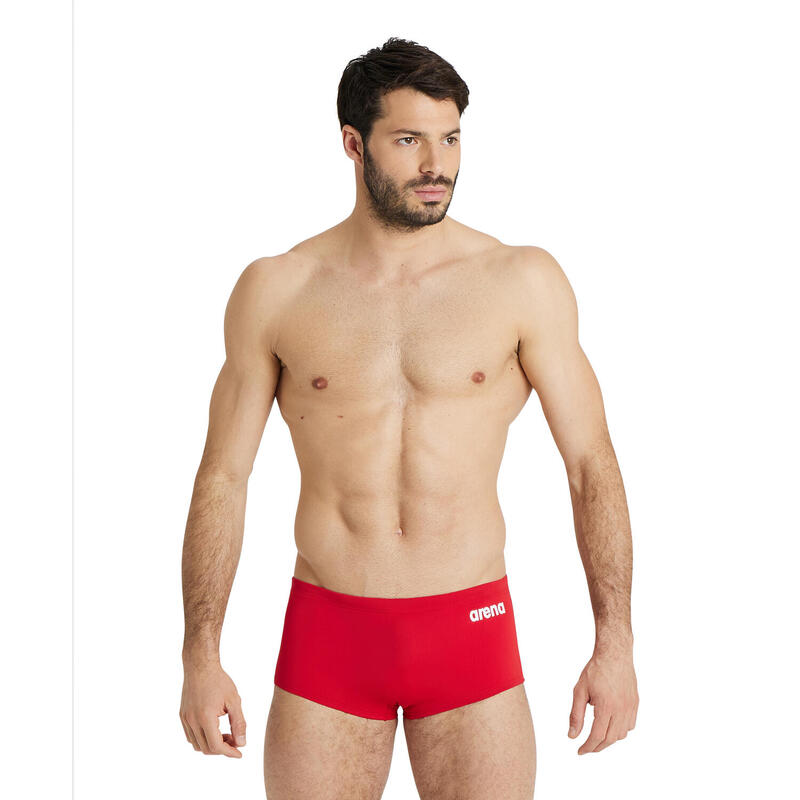 Arena Short de Bain Équipe à Taille Basse pour Hommes Rouge Uni