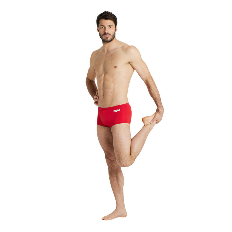 Arena Short de Bain Équipe à Taille Basse pour Hommes Rouge Uni