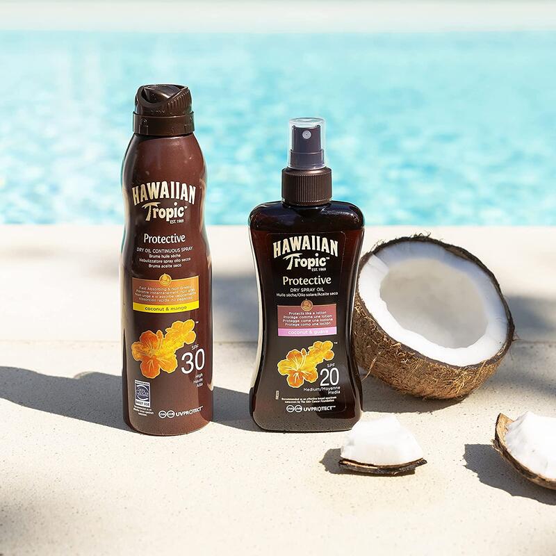 Hawaiian Tropic Óleo de bronzeamento a seco - Névoa protetora SPF 30