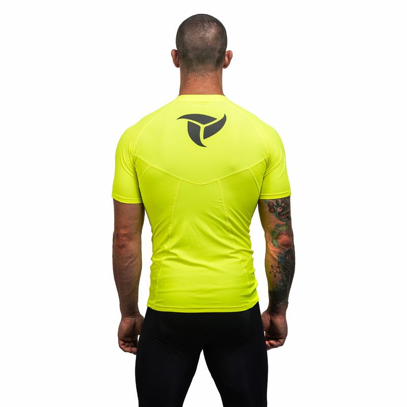 Maglia Anti UV Rashguard per Canoa, Kayak e SUP - Giallo Fluo