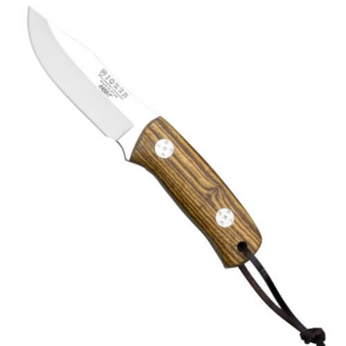 Couteau de survie CB76 extérieur à lame fixe - manche en bois de bocote