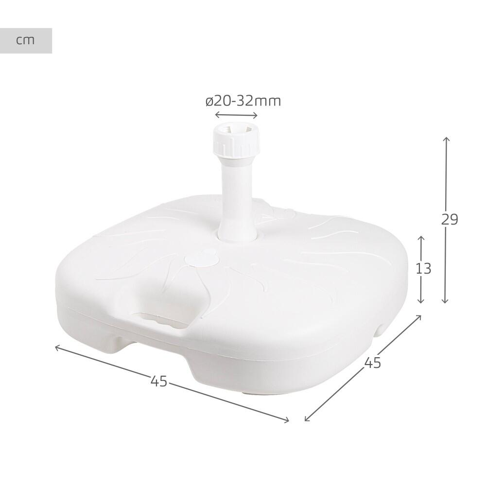 Base cuadrada para sombrilla Ø20/32 mm color blanco Aktive 4/7