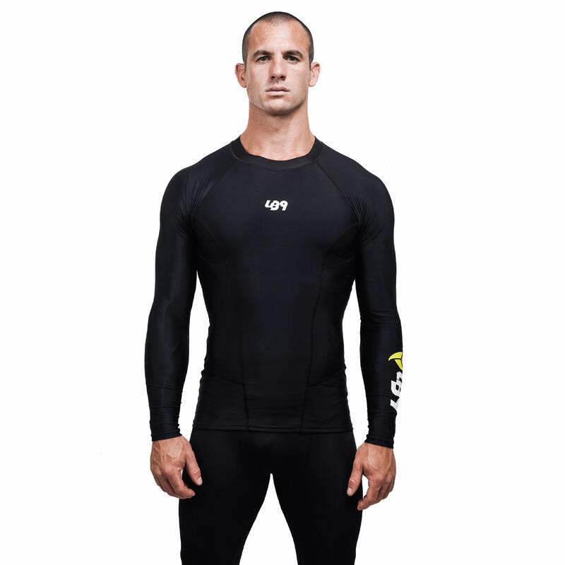 Maglia Anti UV Rashguard per Canoa, Kayak e SUP - Nera