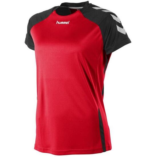 Hummel Aarhus Maillot Manches Courtes Femme - Rouge/Noir