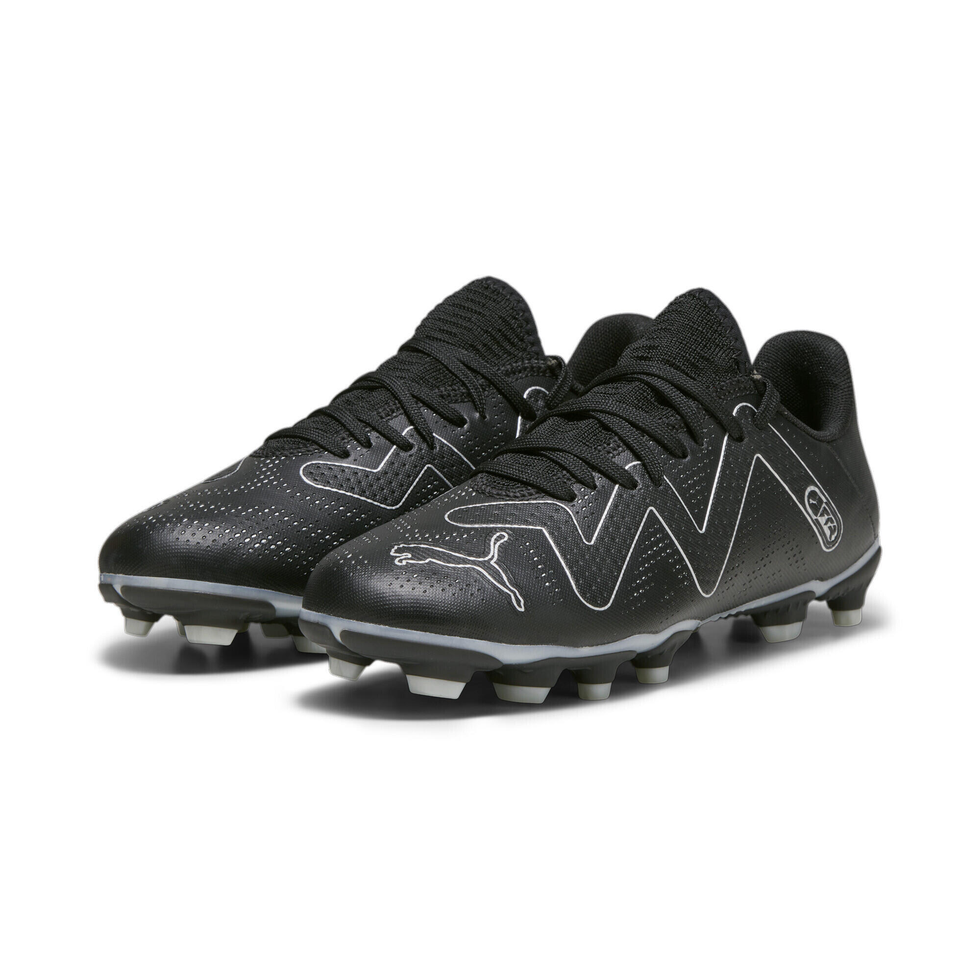 Scarpe da calcio FUTURE PLAY FG/AG da ragazzi PUMA Black Silver Metallic 1/6