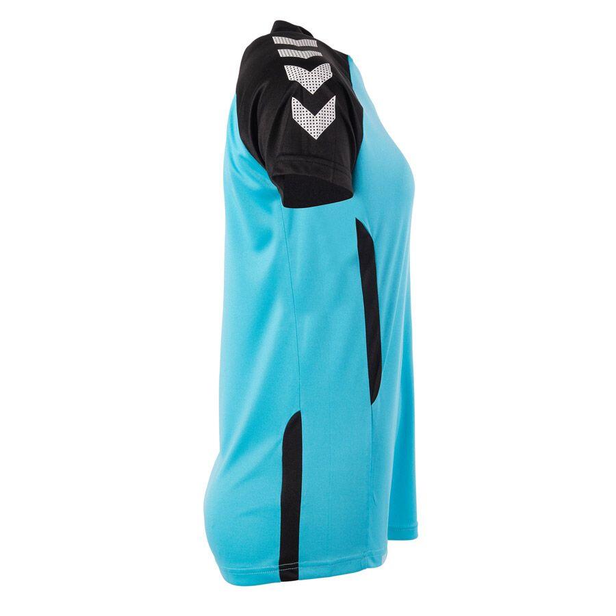 Hummel Aarhus T-shirt Manches Courtes Femme - Aqua Blue / Noir 4/6