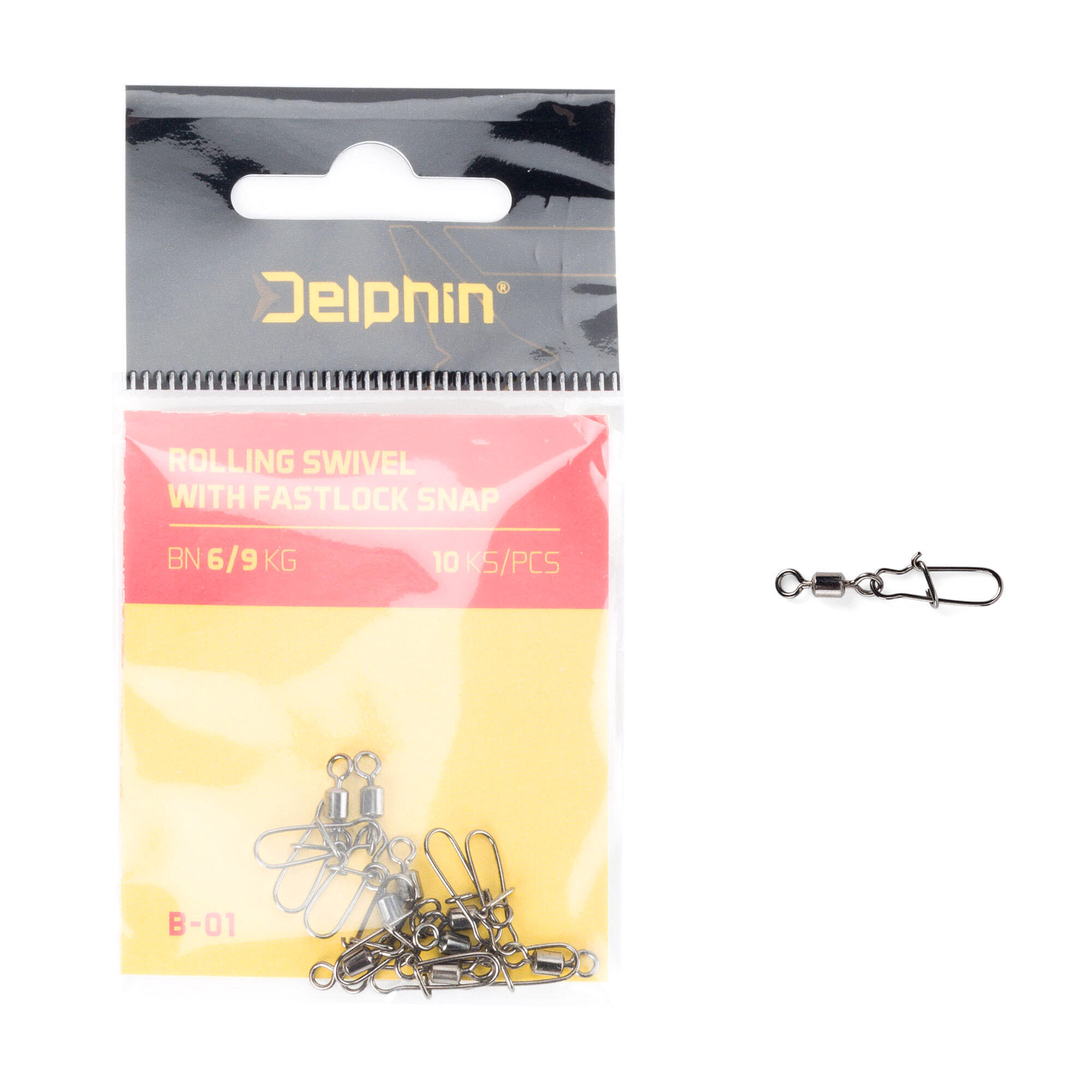 Krętlik spinningowy Delphin Rolling Swivel with Fastlock Snap 10 szt 2/2