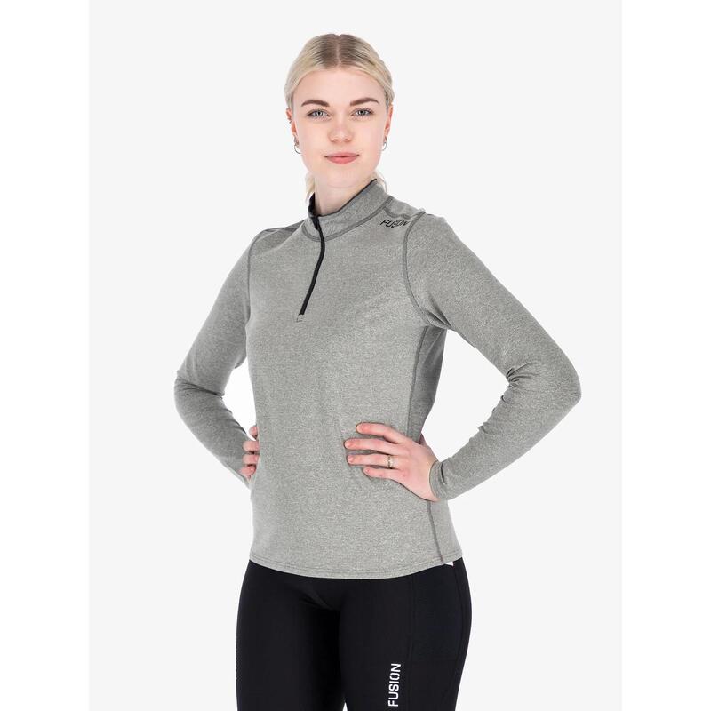 FUSION Women Zip Neck Laufshirt Trainingsshirt mit Zip