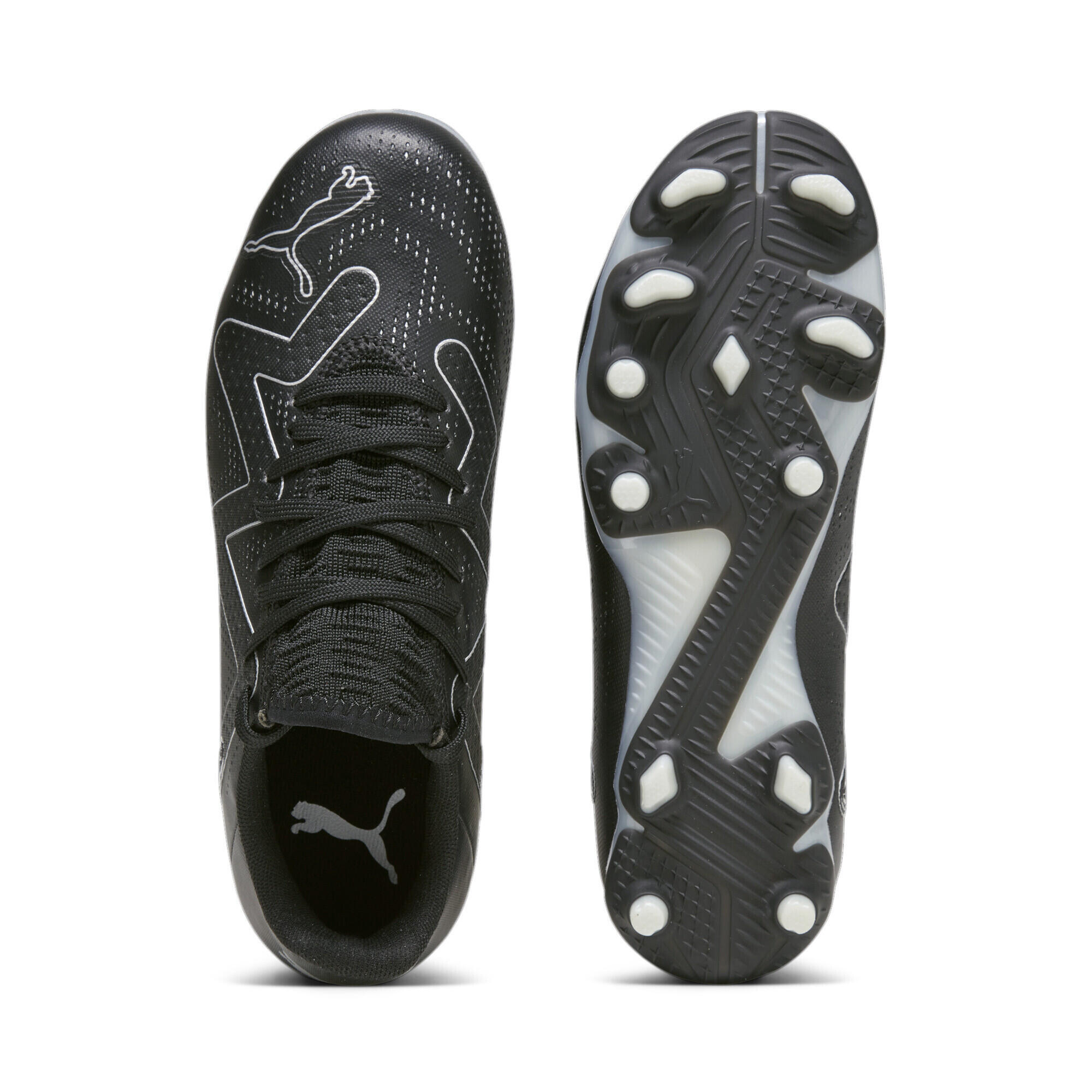 Scarpe da calcio FUTURE PLAY FG/AG da ragazzi PUMA Black Silver Metallic 4/6