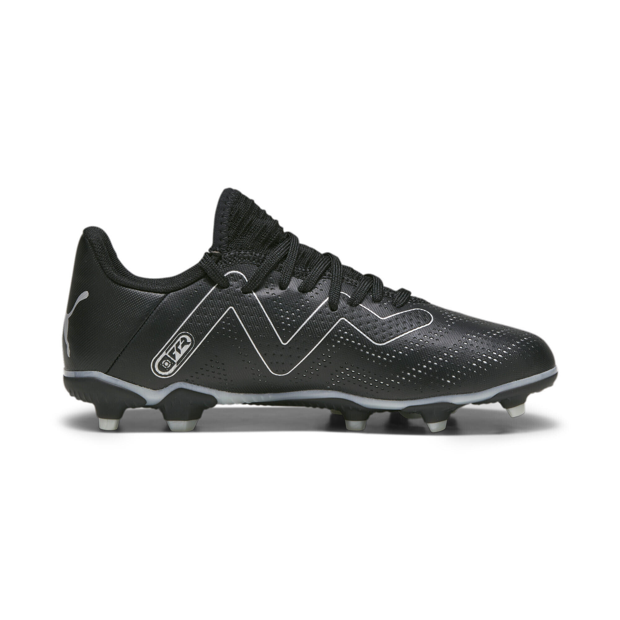Scarpe da calcio FUTURE PLAY FG/AG da ragazzi PUMA Black Silver Metallic 5/6