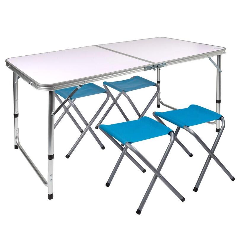 Mesa plegable de 4 pies, mesa portátil plegable de 4 pies, mesa pequeña de  plástico para tarjetas, mesa ligera plegable de altura ajustable para