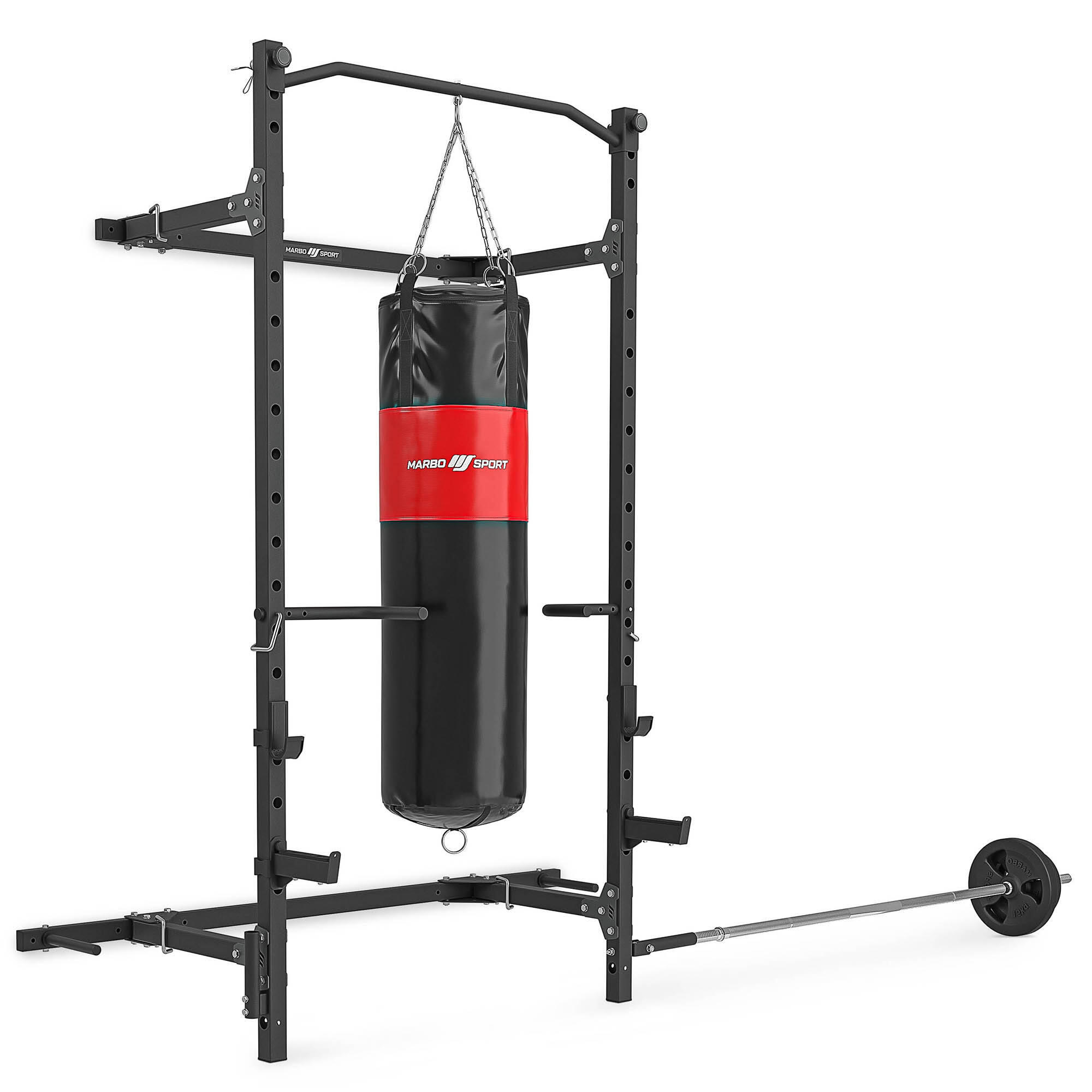 Set MS37 | Halterbank MS-L101 Halterstandaard MS-S107 Curl Desk MS-A10 Beenverlenging MS A102 Lat Pulldown Voor Halterbank Ms W102 Marbo Sport