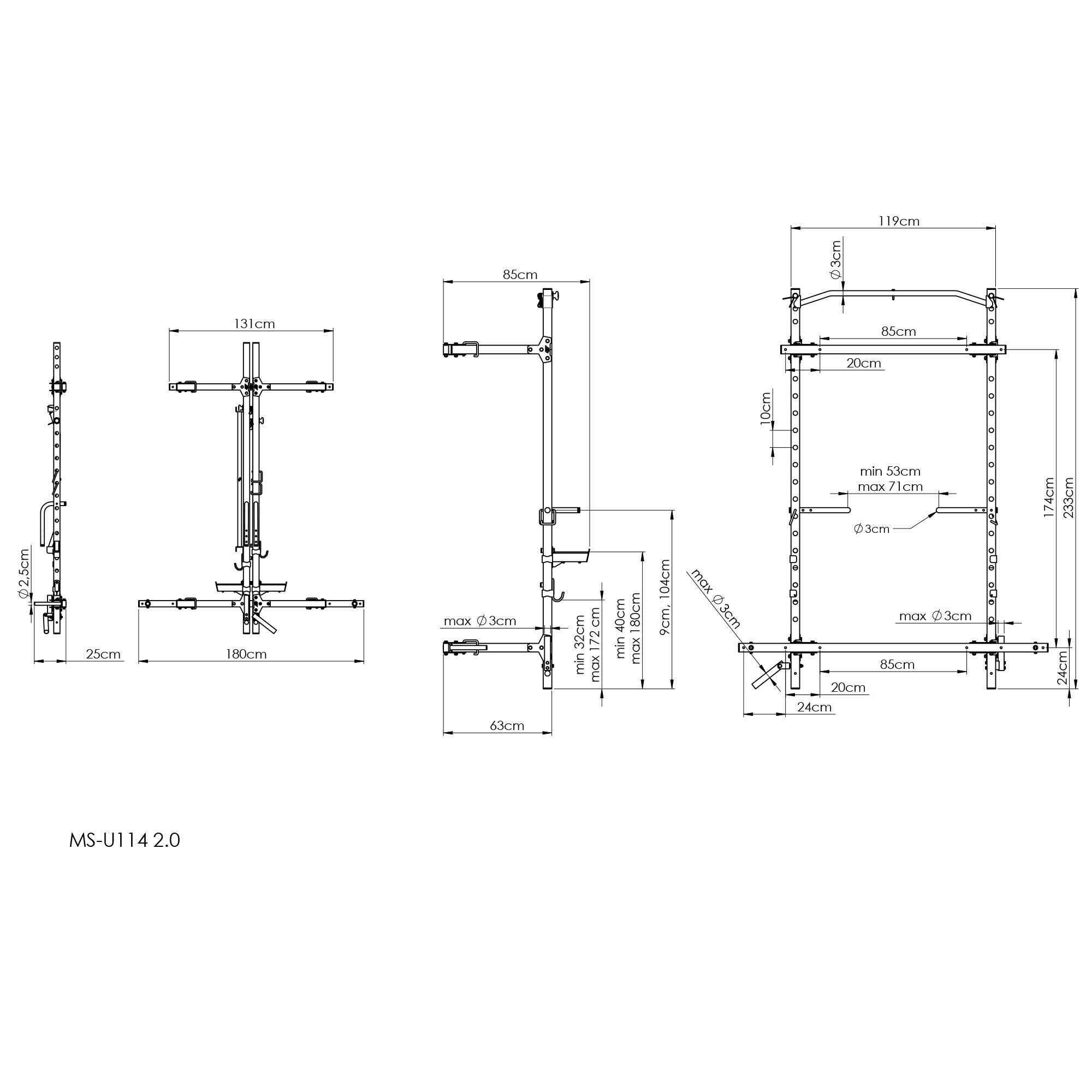 Opvouwbaar Power Rack Marbo Sport MS-U114 2.0 5/7