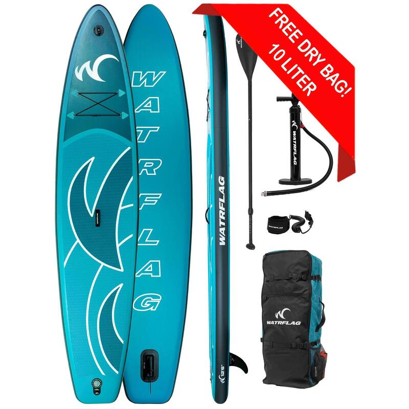 Aufblasbares SUP Board Arrow 12'6", Premium Qualität, 380cm, SET+FREE DRY BAG