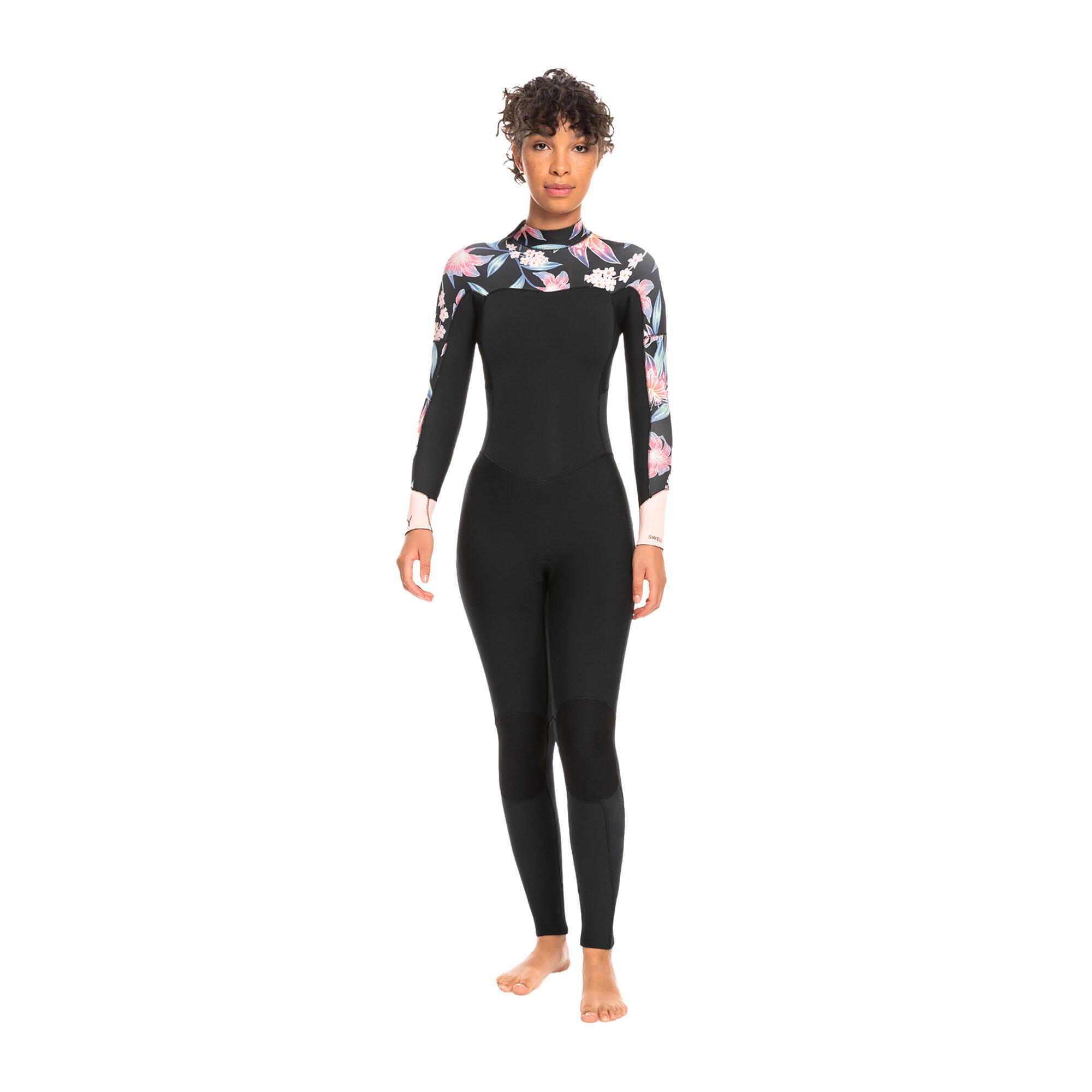 Photos - Wetsuit Roxy Swell Series 4/3mm Back Zip  - Anthracite Paradise 