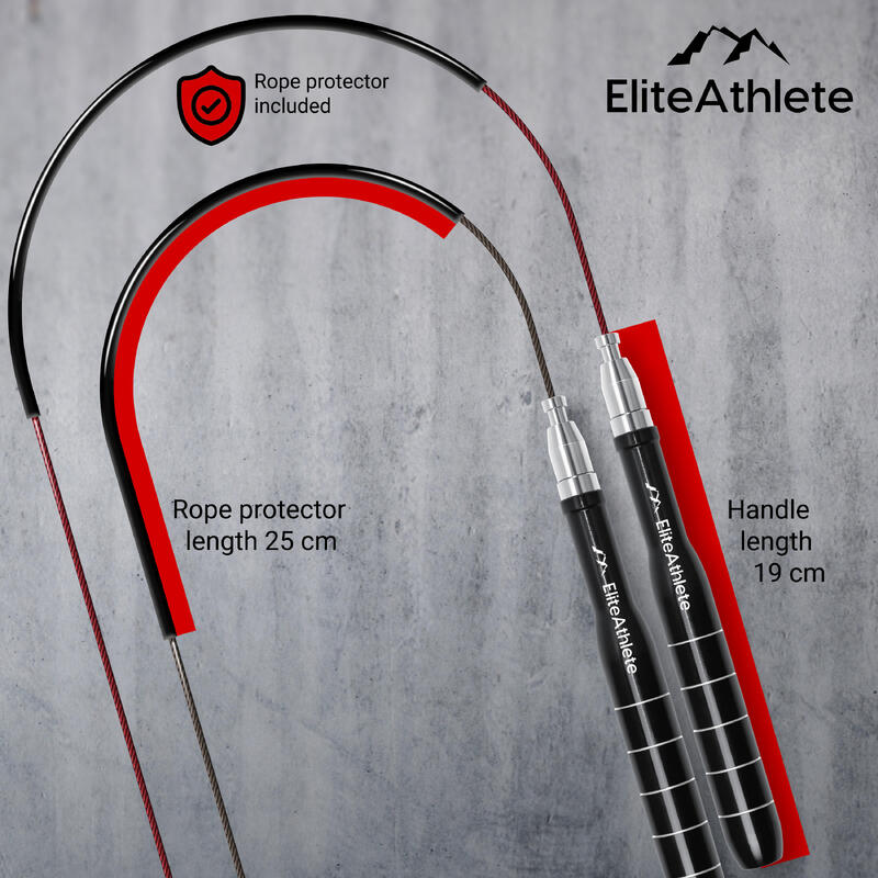 EliteAthlete® Corde a Sauter Sport - Jump Rope Lestée Metal + Sac