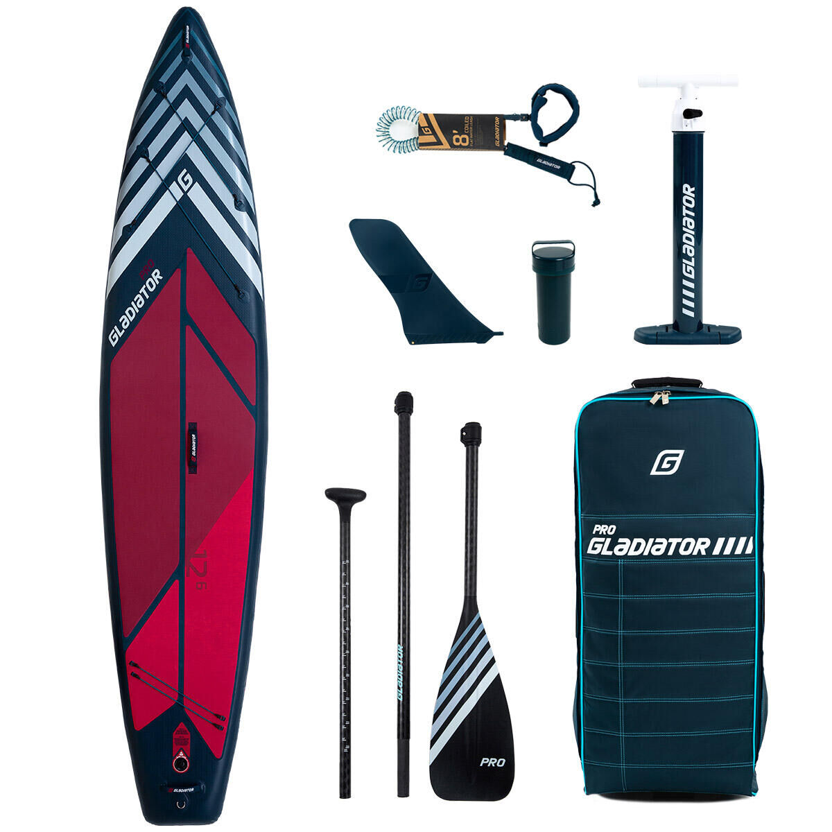 GLADIATOR Gladiator PRO Touring 12'6 x 32” x 5.9” Touring Paddle Board For Stability