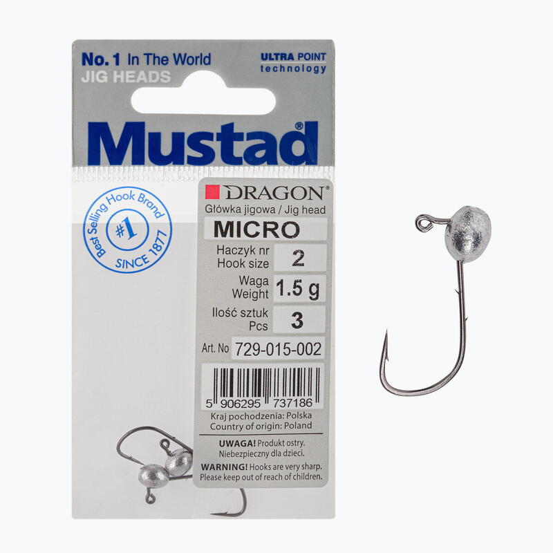 Mustad Micro 3 jig head size 2