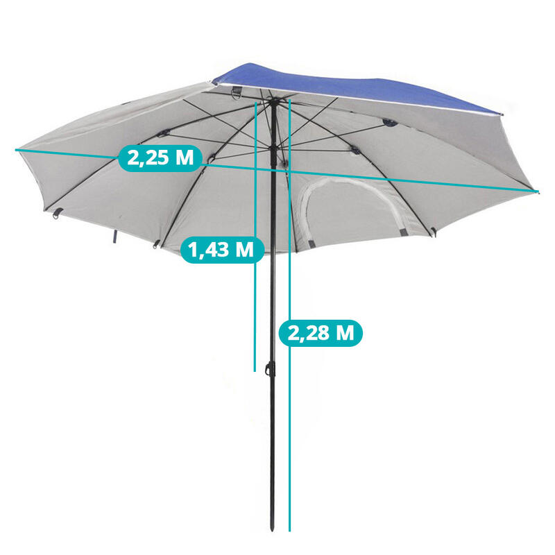 Strand napernyő, 2,5 méter, kék