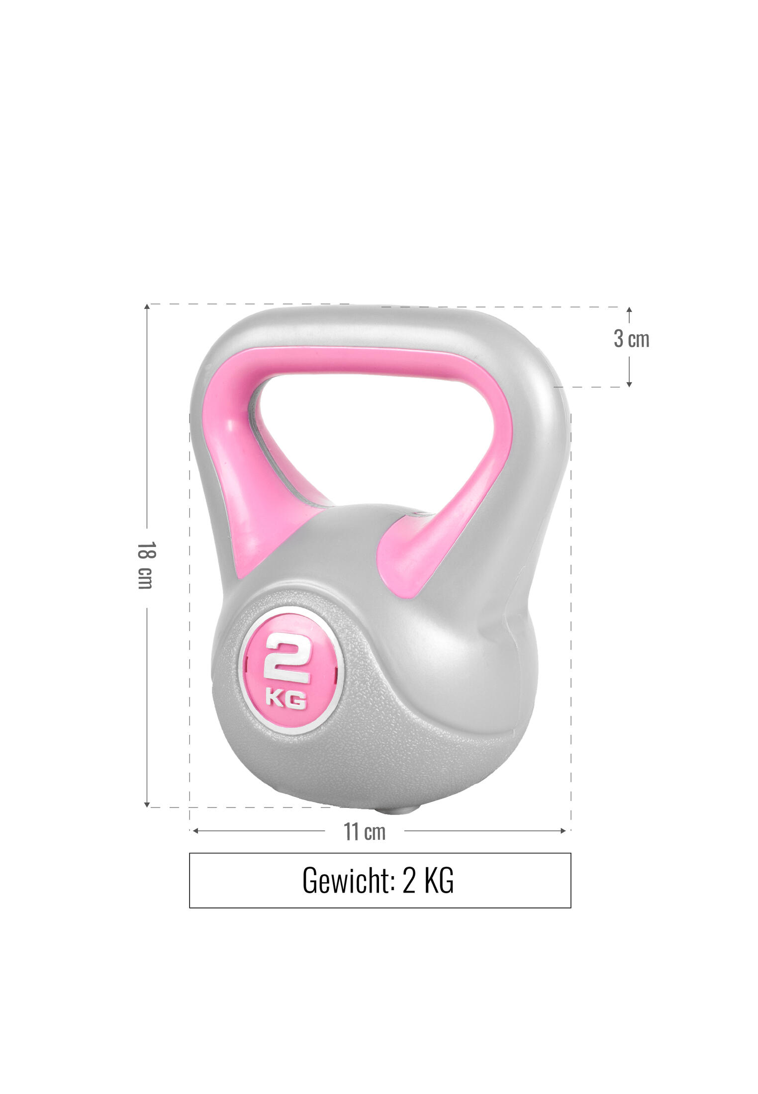 Kettlebell Gorilla Sports Rosa/Gris Vinilo 5/7