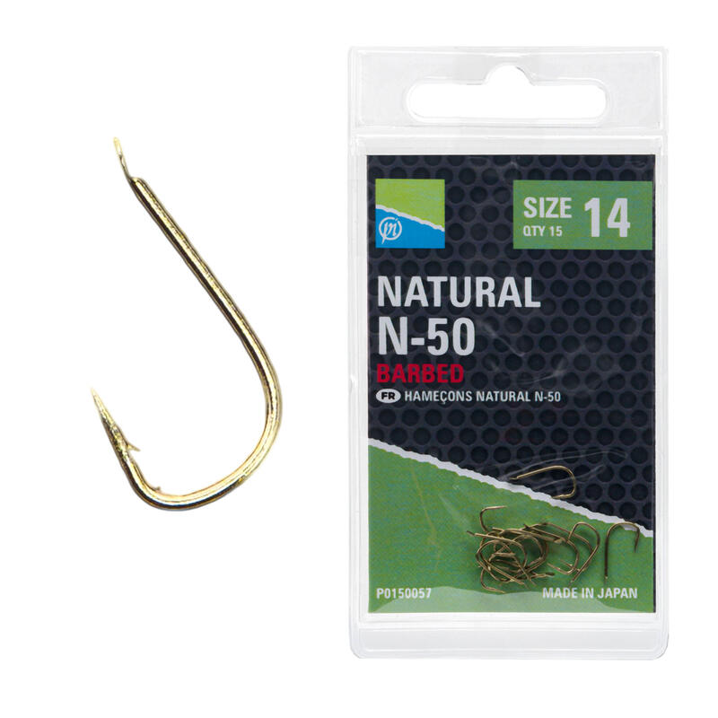 Preston Innovations Natural N-50 cârlige de pescuit 15 buc.