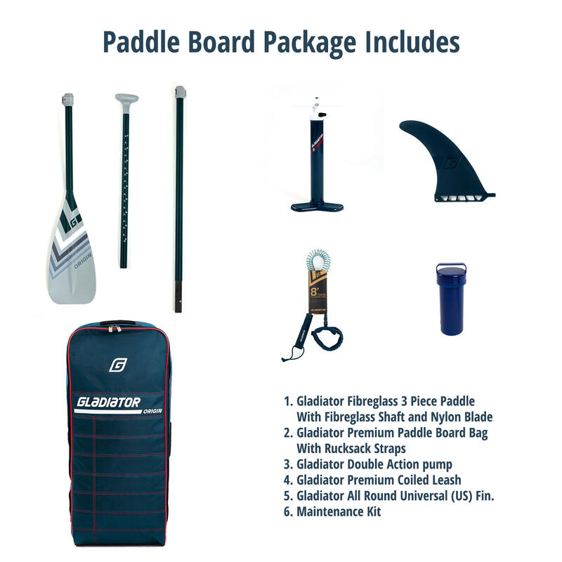 GLADIATOR Origin 10'8" SUP Board Stand Up Paddle aufblasbar Surfboard Paddel