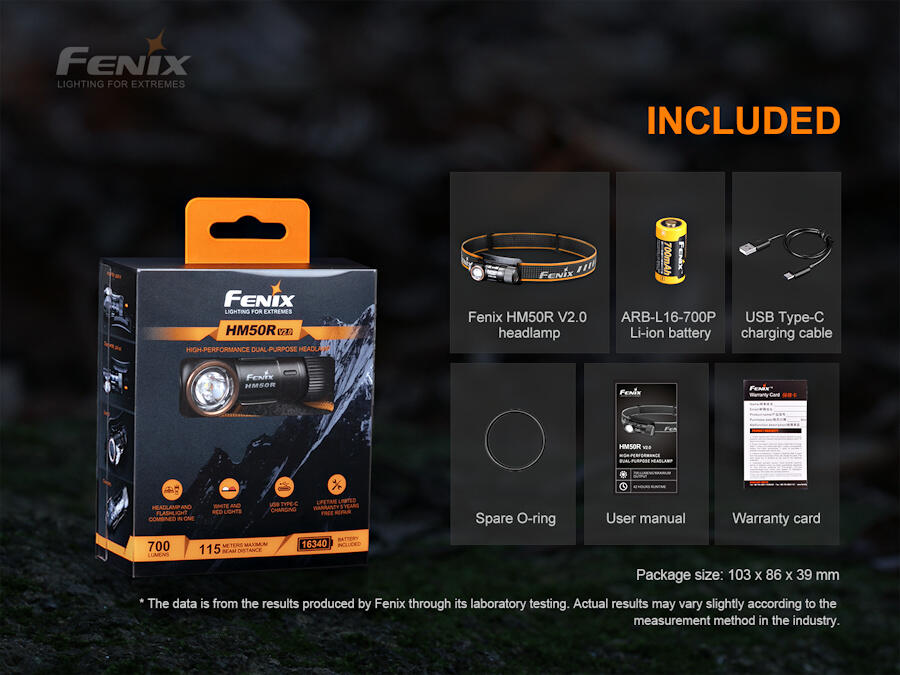 Lampe frontale Fenix HM50R V2.0 700 lm rechargeable USB-C 7/7