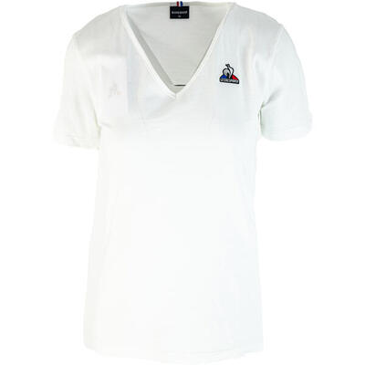T-shirt le coq sportif ess tee ss col v n1, wit, dames