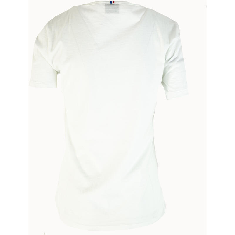 T-shirt Le Coq Sportif Ess Tee Ss Col V N1, Blanc, Femmes