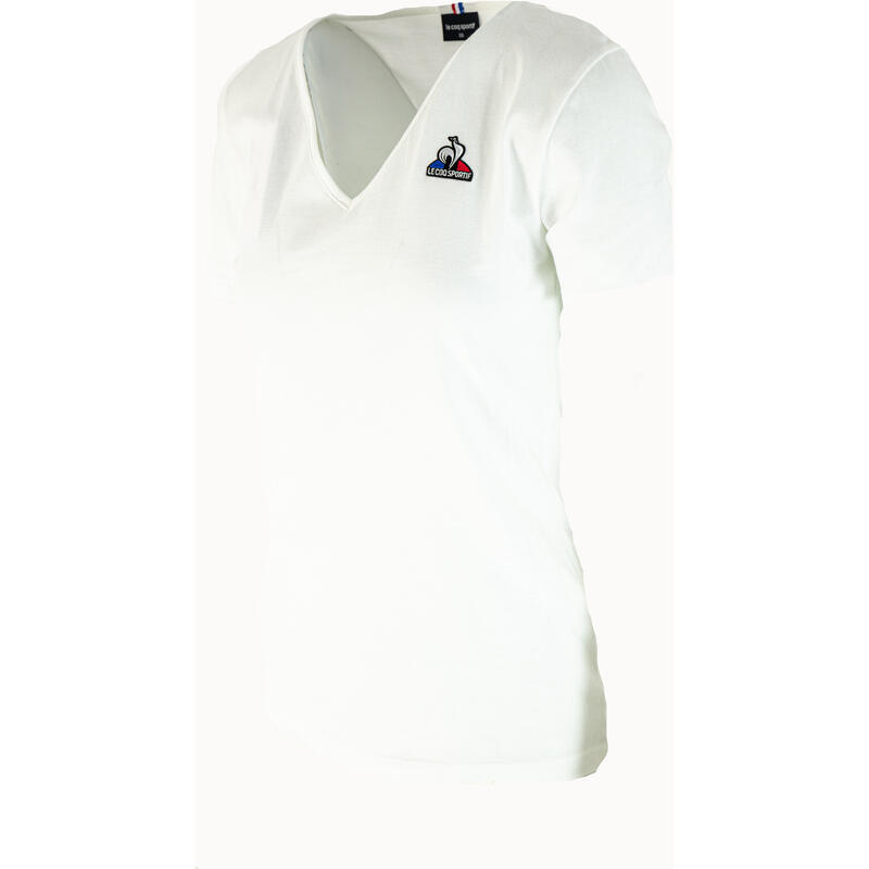 T-shirt Le Coq Sportif Ess Tee Ss Col V N1, Blanc, Femmes