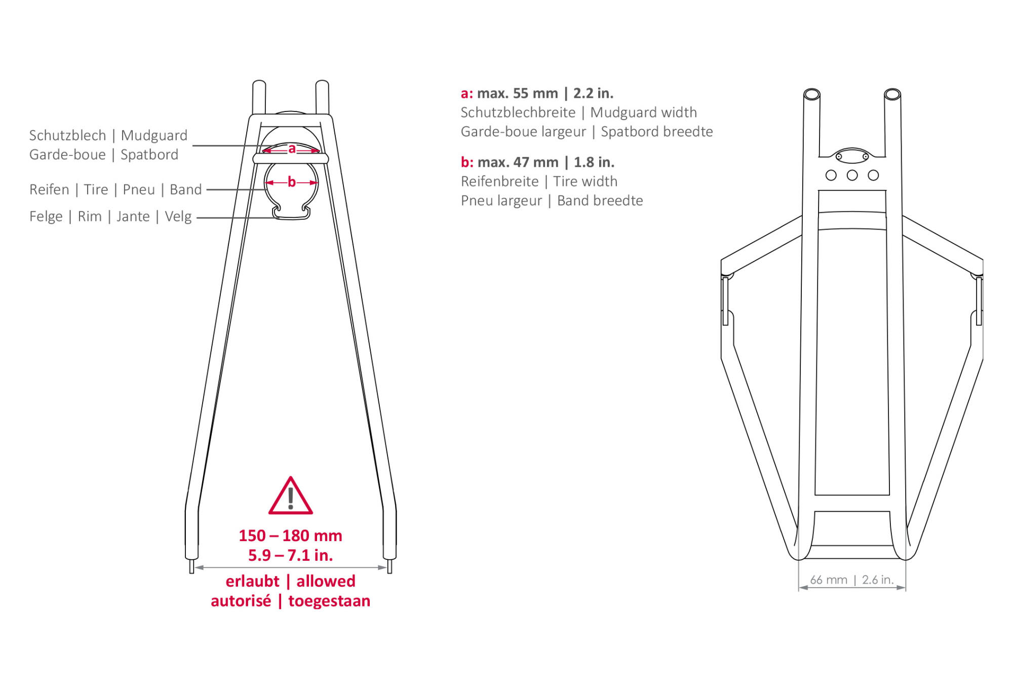 Porte-bagages Tubus Airy, titane, 26-28" 4/4