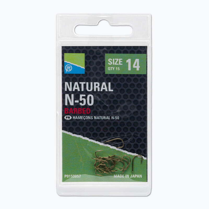 Preston Innovations Natural N-50 cârlige de pescuit 15 buc.