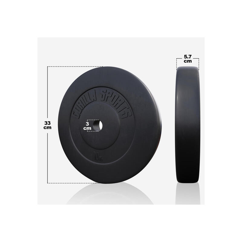 Set gantere plastic 60kg - 130kg