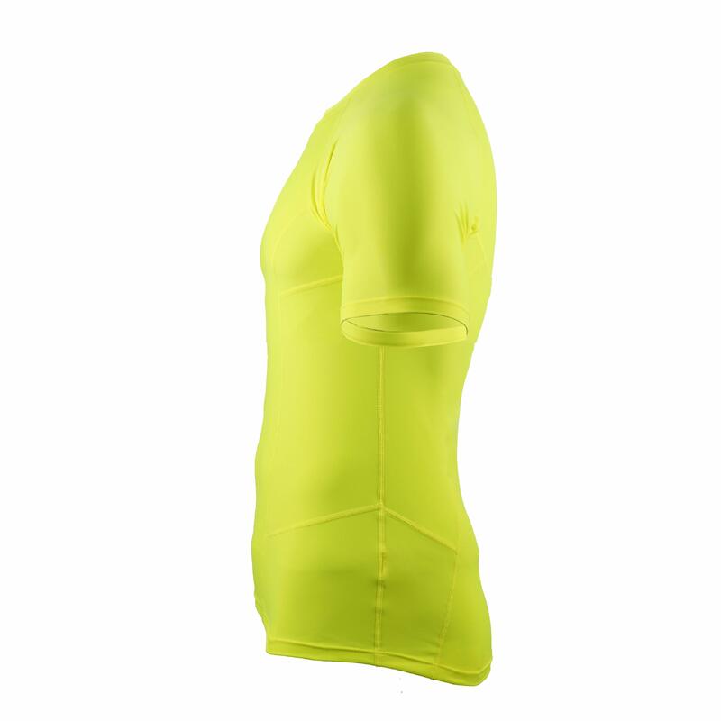 Maglia Anti UV Rashguard per Canoa, Kayak e SUP - Giallo Fluo