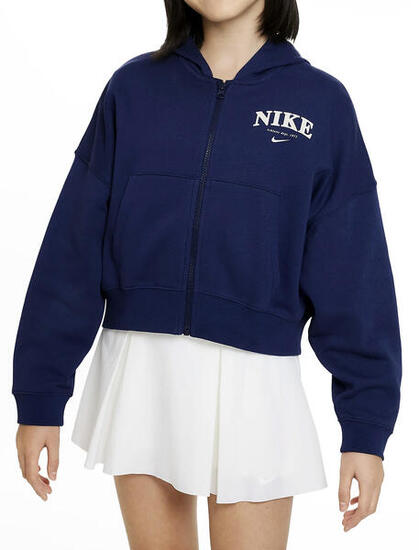 Sweat à Capuche Zippe Nike Fille - Midnight Navy