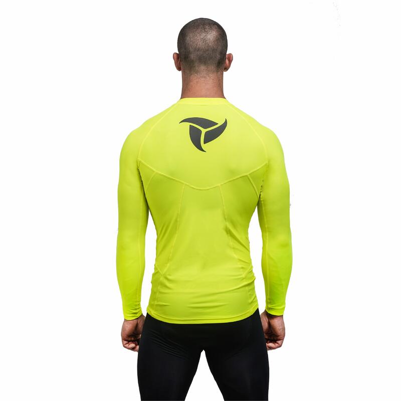 Maglia Anti UV Rashguard per Canoa, Kayak e SUP - Giallo Fluo