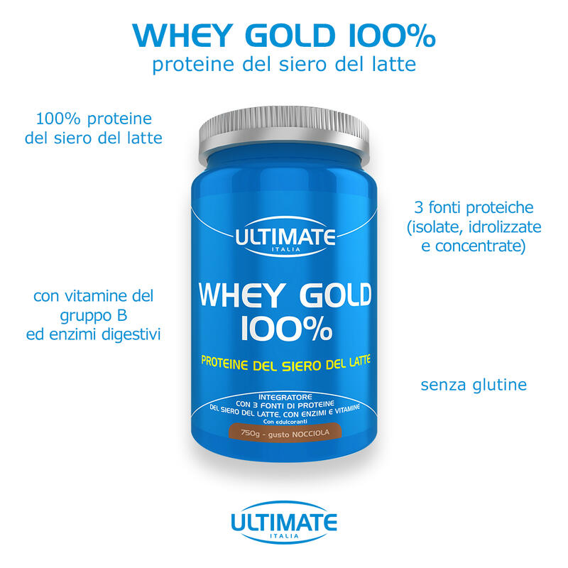 Integratore alimentare - WHEY GOLD 100% NOCCIOLA - 750g