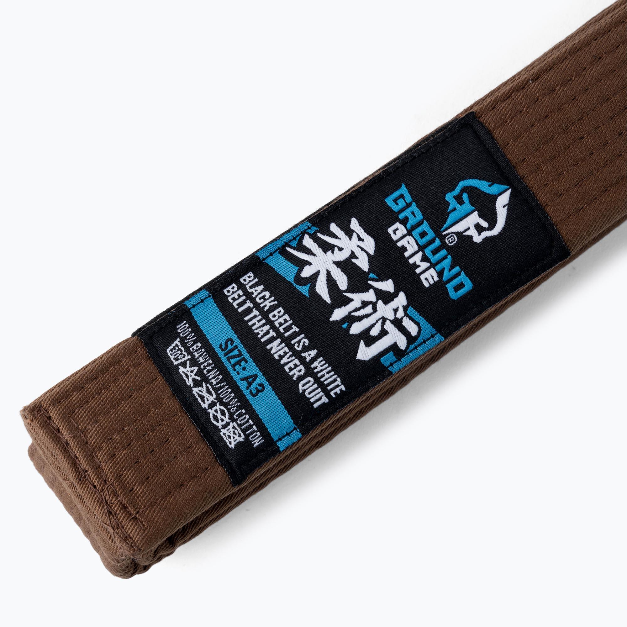 Pas do BJJ z panelem na belki Ground Game brązowy 3/4