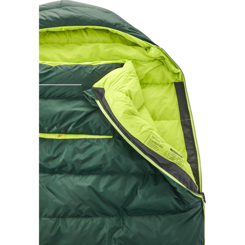 Daunen-Schlafsack Tension Comfort 600 scarab-lime