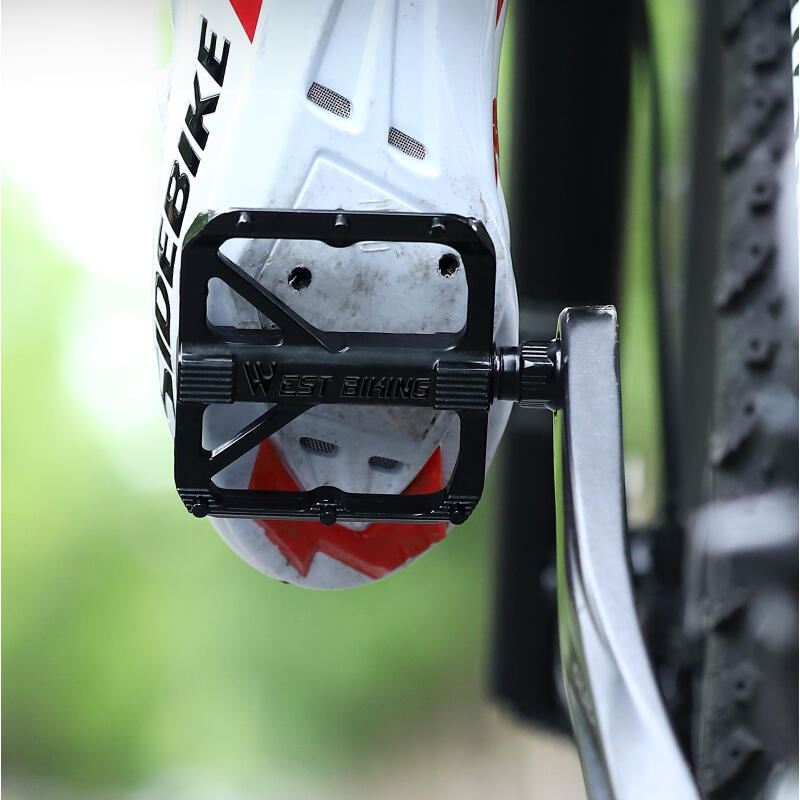 Set 2 pedale biciclete MTB, BMX si de oras, model lat, crampoane, 10.5x9.5x1.8cm