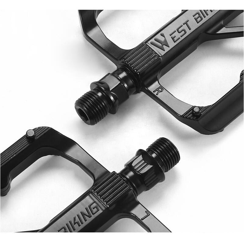 Set 2 pedale biciclete MTB, BMX si de oras, model lat, crampoane, 10.5x9.5x1.8cm