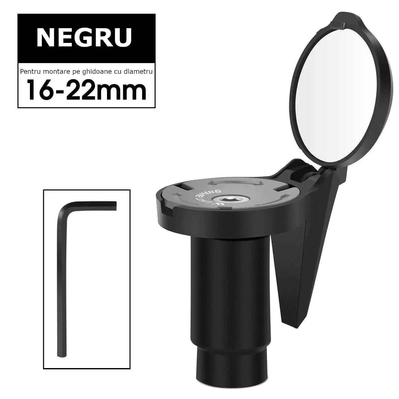 Oglinda laterala HD pentru biciclete, montare capat ghidon, rotatie 360, negru 5/7