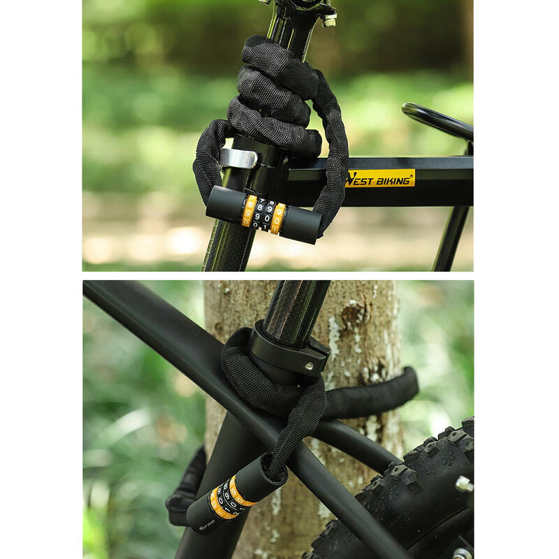 Antifurt bicicleta cu cifru, lungime 85 cm, pliabil, manson textil antipraf
