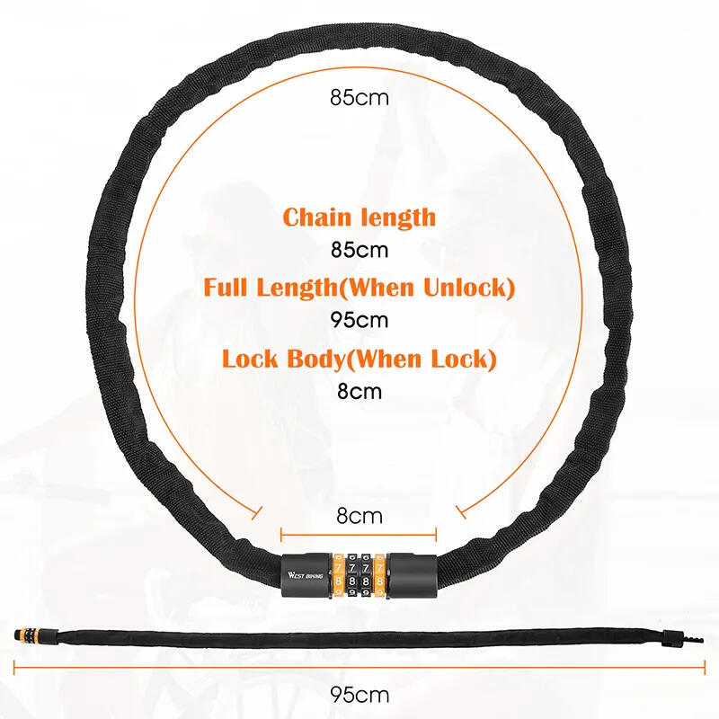 Antifurt bicicleta cu cifru, lungime 85 cm, pliabil, manson textil antipraf
