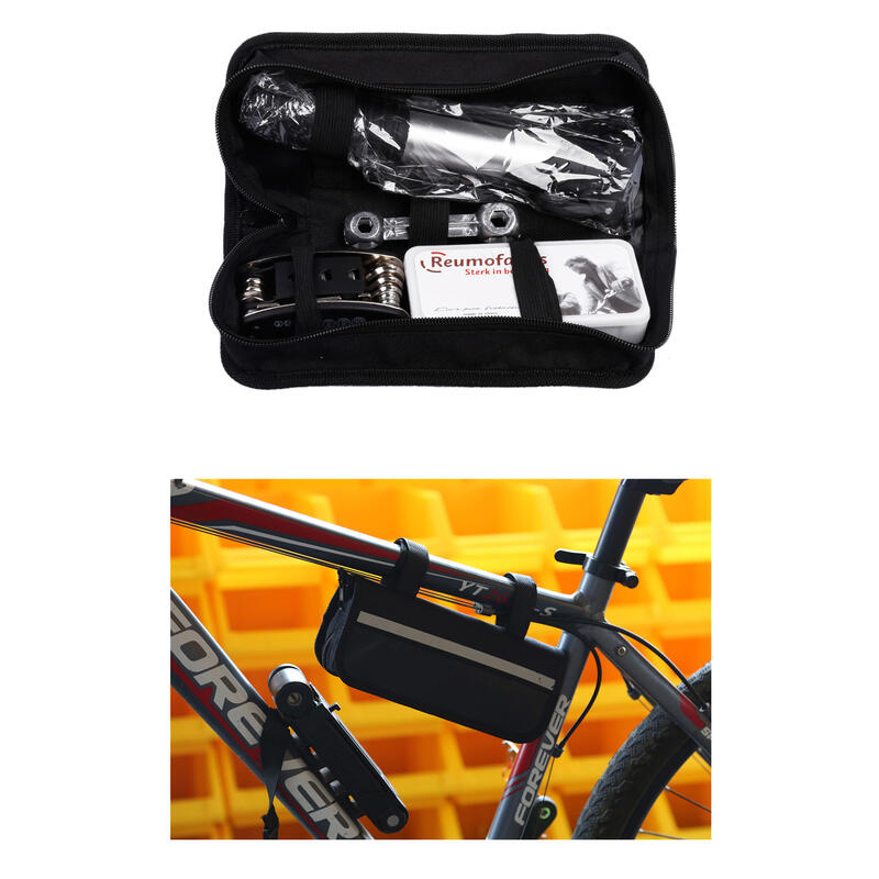 Kit reparatie bicicleta multifuntional cu unelte si pompa manuala,24 x 10 x 7 cm