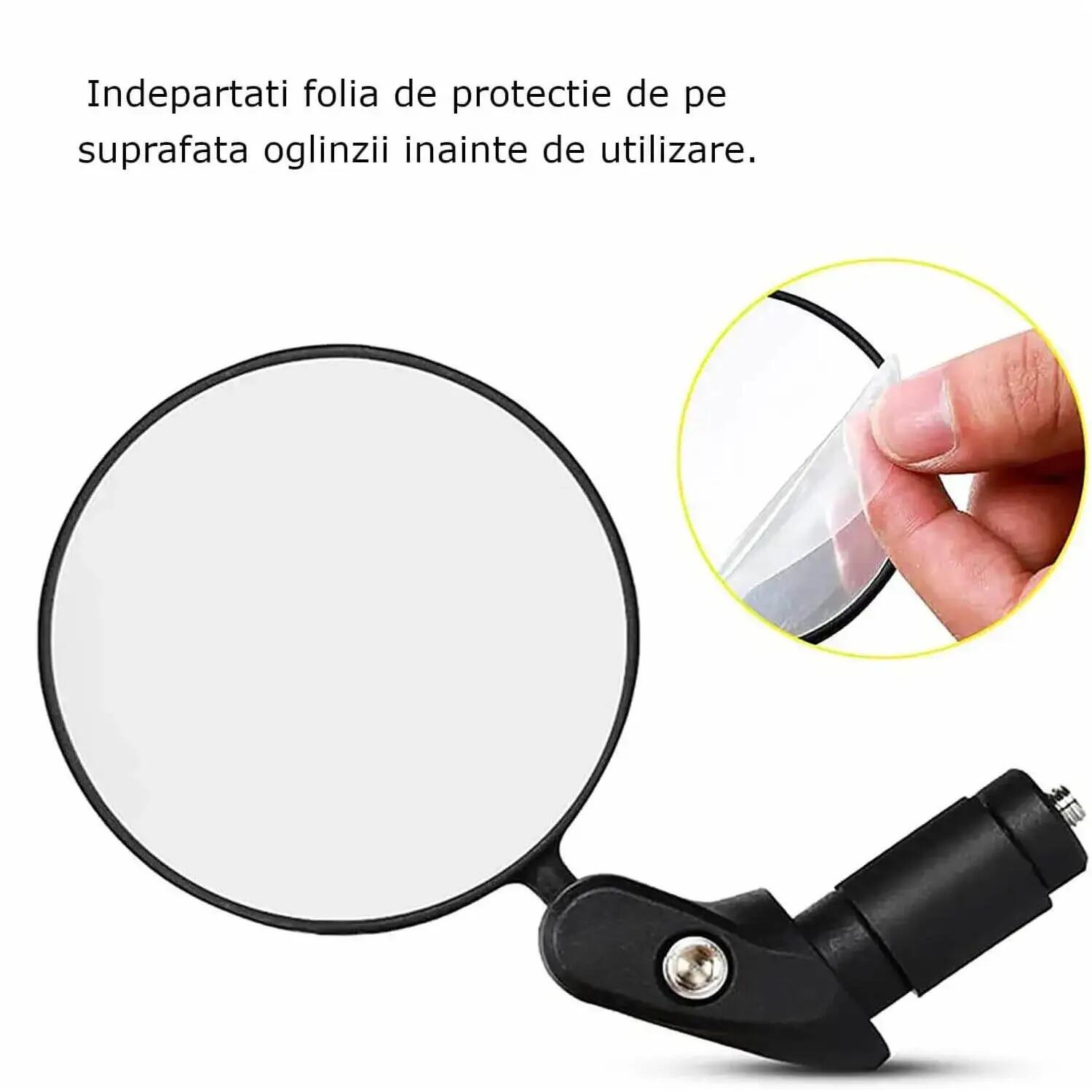 Oglinda retrovizoare biciclete, montare capat ghidon, rotatie 360 grade, stanga 5/6